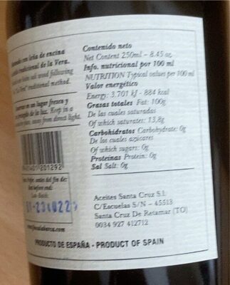 Huile d'Olive Fumée - Finca La Barca