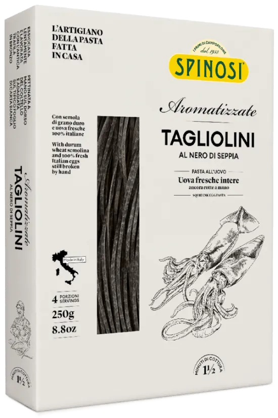 TAGLIOLINI AUX OEUFS ET ENCRE DE SECHE  — Spinosi