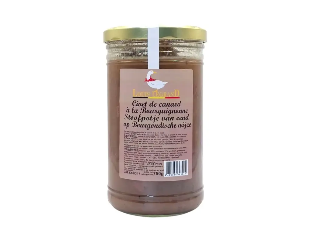 CIVET DE CANARD À LA BOURGUIGNONNE 750G  — Louis Legrand, Tournai, Hainaut