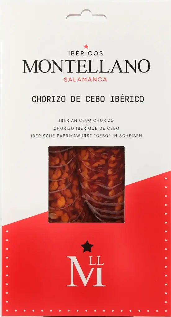 CHORIZO DE CEBO IBÉRIQUE TRANCHÉ 100G  — Montellano