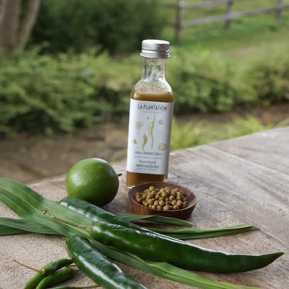 SAUCE DUO DE PIMENTS VERTS — La Plantation, Kampot, Cambodge
