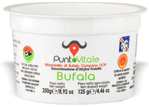 MOZZARELLA DI BUFALA CAMPANA DOP 125G  — Punto Vitale, Presenzano