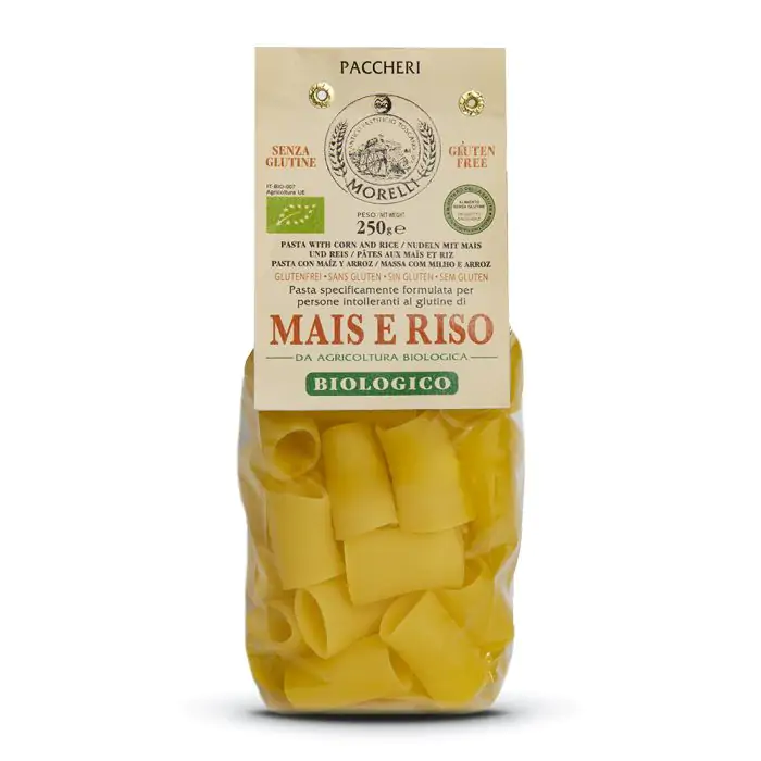 PACCHERI DE RIZ ET MAIS SANS GLUTEN — Pastificio Morelli, San Romano, Toscana
