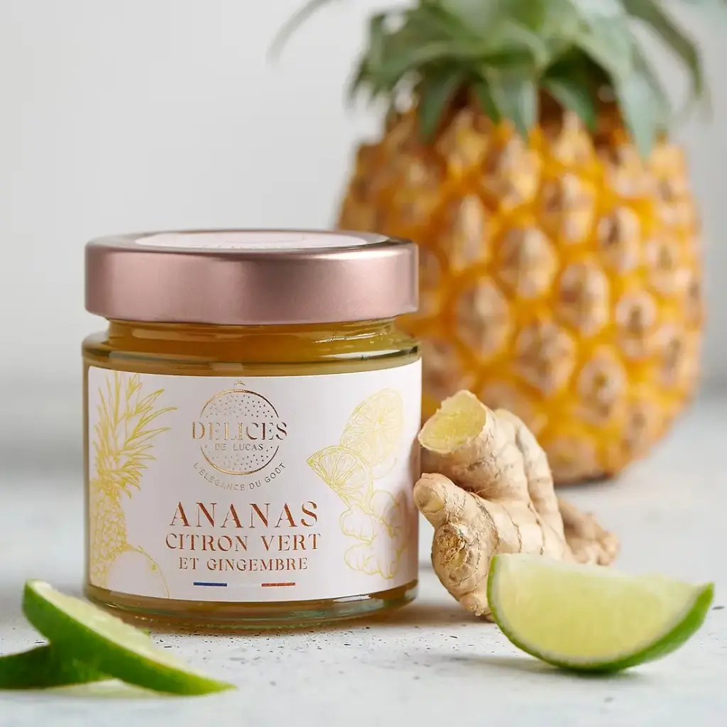 CONFITURE D'ANANAS, CITRON VERT & GINGEMBRE  — O Delice de Lucas, Villeloup, Aube