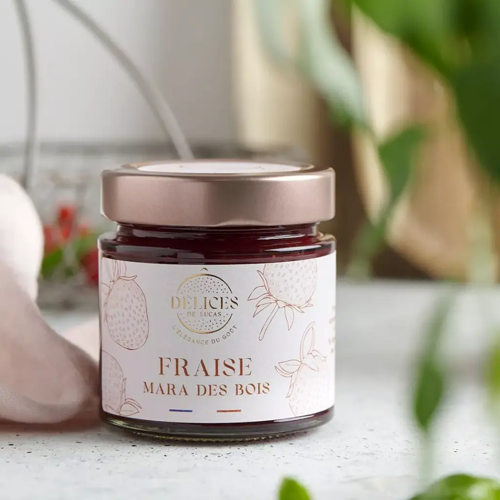 CONFITURE DE FRAISE MARA DES BOIS  — O Delice de Lucas, Villeloup, Aube