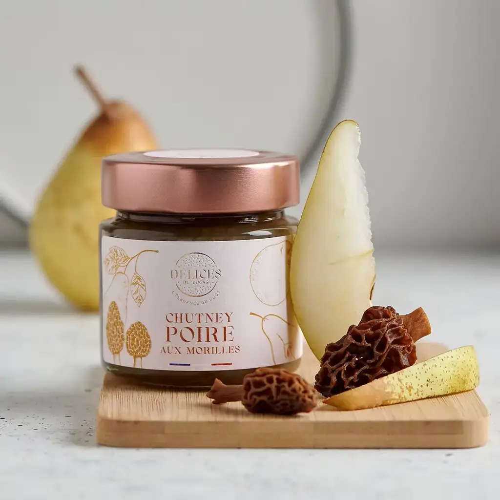 CHUTNEY POIRE MORILLE  — O Delice de Lucas, Villeloup, Aube
