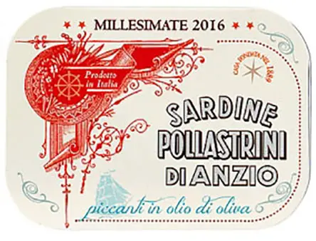 SARDINE MILLÉSIMÉ À L'HUILE D'OLIVE PIQUANTE   — Pollastrini, Anzio, Latium