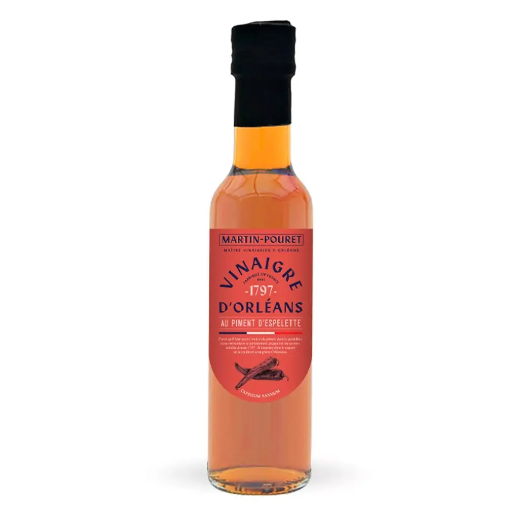 VINAIGRE D'ORLÉANS DE VIN BLANC AU PIMENT D'ESPELETTE A.O.P — Martin Pouret, Orléans, Loire