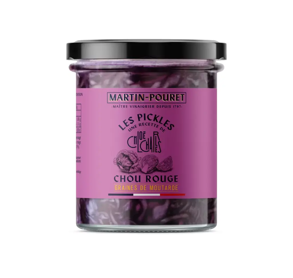 Pickles de Chou Rouge, graines de moutarde 60g - Martin Pouret