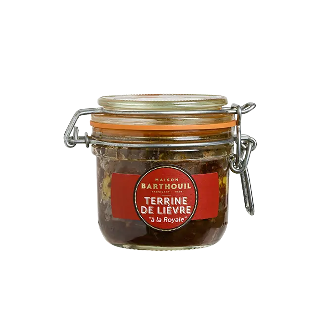 TERRINE DE LIÈVRE À LA ROYALE 190G  — Maison Barthouil, Peyrehorade, Landes