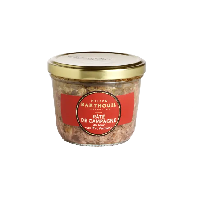 PÂTÉ DE CAMPAGNE AU PORC FERMIER DORÉ AU FOUR 190G  — Maison Barthouil