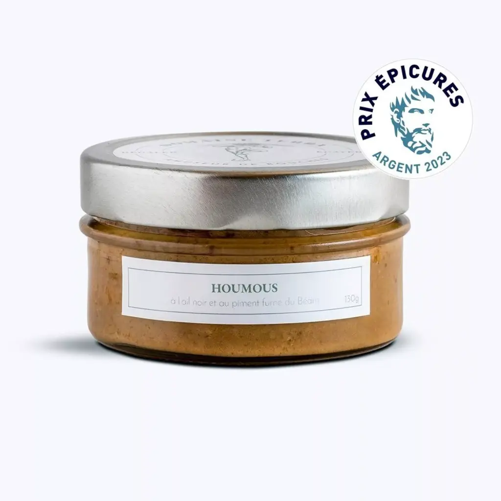 HOUMOUS À L'AIL NOIR ET AU PIMENT FUMÉ DU BÉARN 130g — Domaine Terra, Bazas, Acquitaine