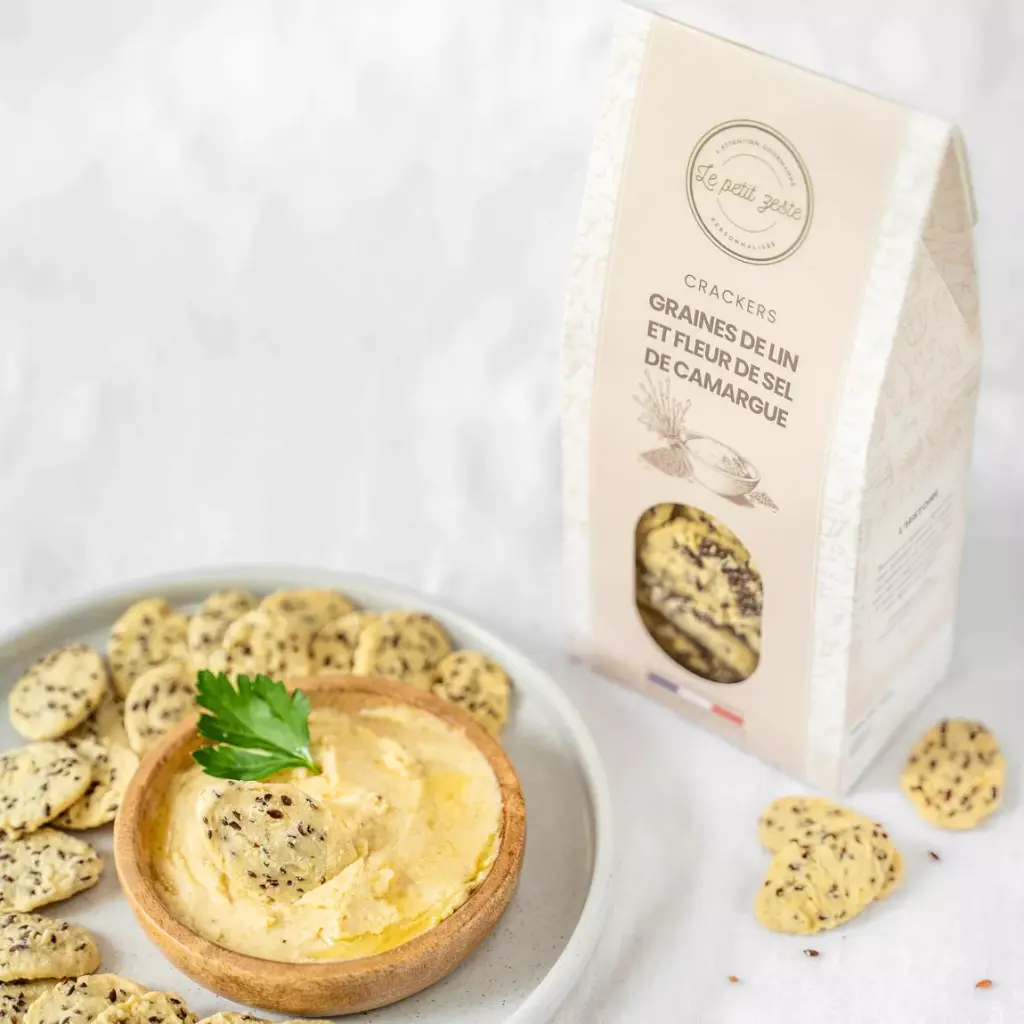 CRACKERS Graines de Lin et Fleur de Sel de Camargue — Le Petit Zeste, Lunel, Languedoc