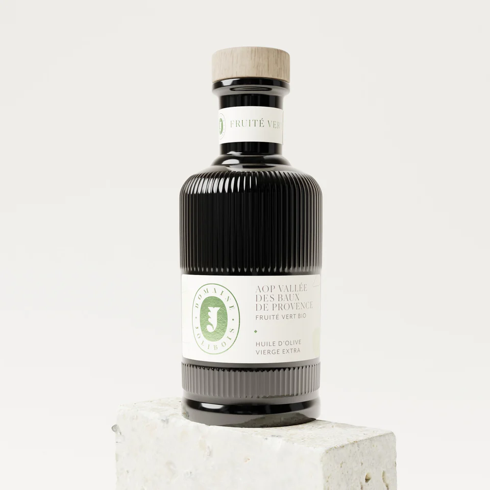HUILE D'OLIVE FRUITÉ VERT 50cl Vallée des Baux de Provence AOP — Domaine Joli—Bois, Eyguières, Provence