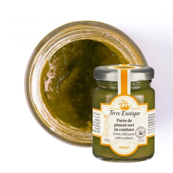 PUREE DE PIMENT VERT au Combava 100g — Terre Exotique, Rochecorbon, Loire
