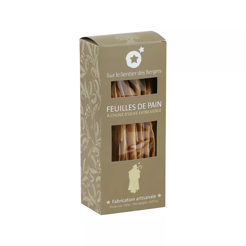 FEUILLES DE PAIN à l'huile d'olive extra vierge 120g  — Le Sentier du Berger, Venelles, Provence