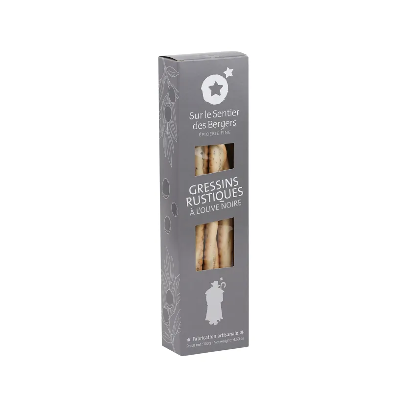GRESSINS Rustiques à l'Olive Noire 130g  — Le Sentier du Berger, Venelles, Provence