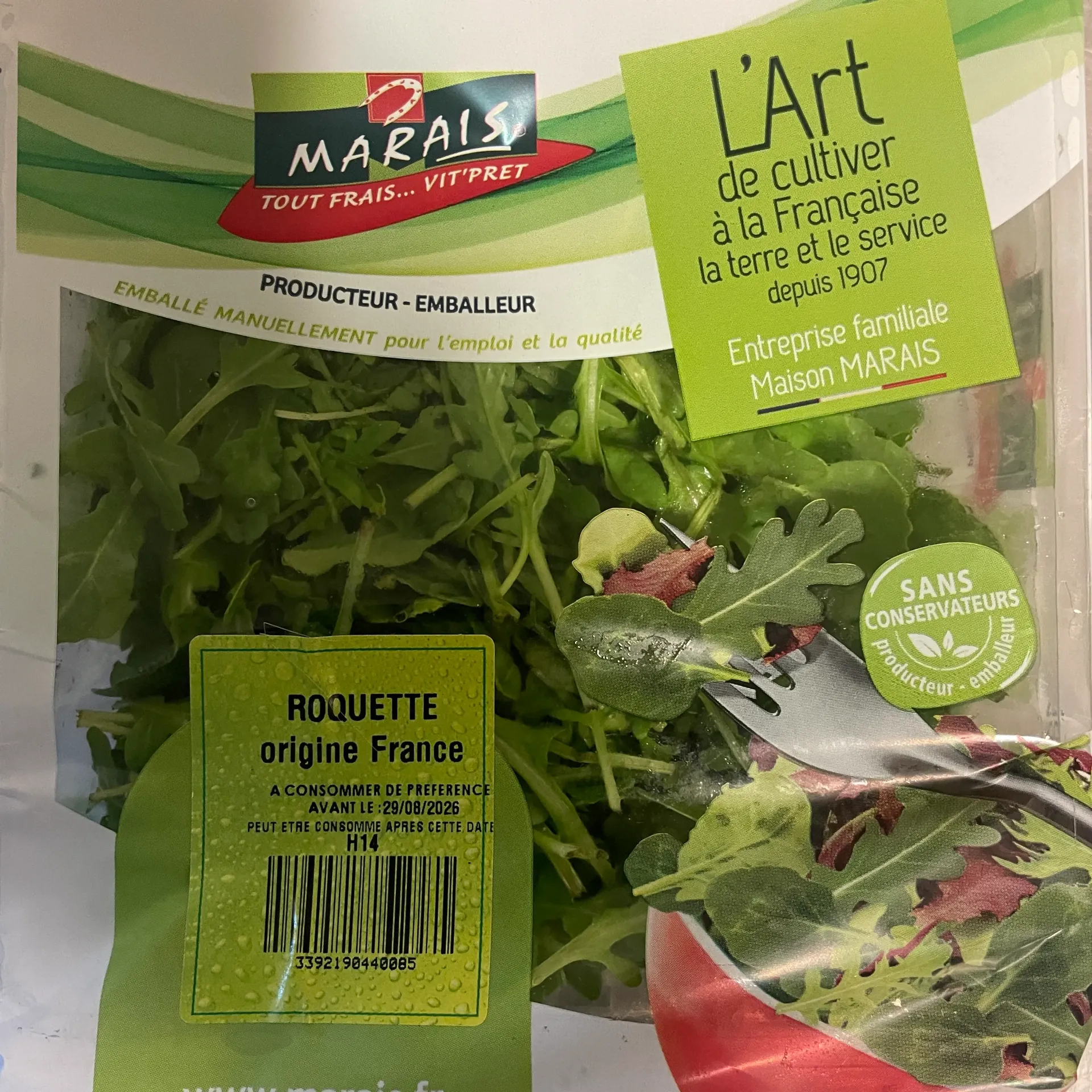 SALADE ROQUETTE Barquette 125g — Marais Nante