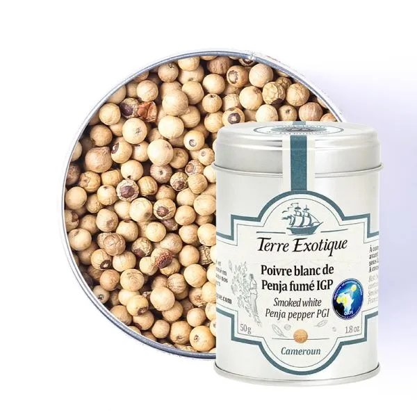 POIVRE DE PENJA Blanc Fumé IGP, Cameroun 50g — Terre Exotique
