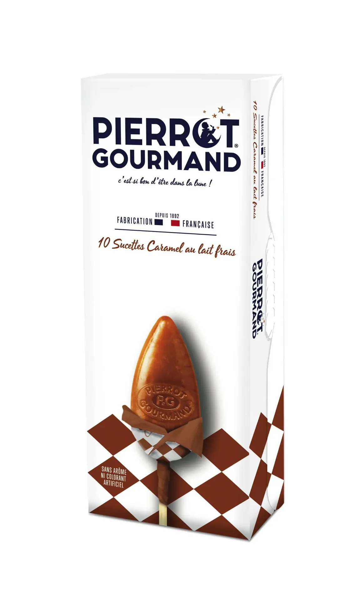 SUCETTES Caramel au lait frais, Boite de 10  — Pierrot Gourmand, Altillac, Corrèze