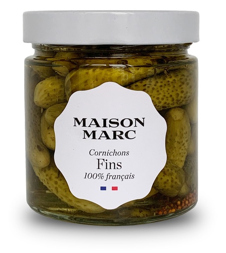 CORNICHONS AIGRE-DOUX PIMENTÉS — Maison Marc, Chemilly-sur-Yonne, Bourgogne