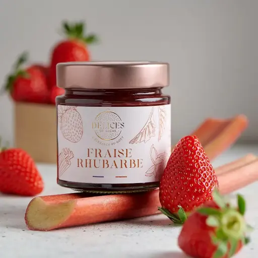 CONFITURE FRAISE, RHUBARBE  — O Delice de Lucas, Villeloup, Aube