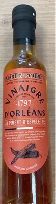 Vinaigre d'Orléans de vin blanc au Piment d'Espelette A.O.P - Martin Pouret