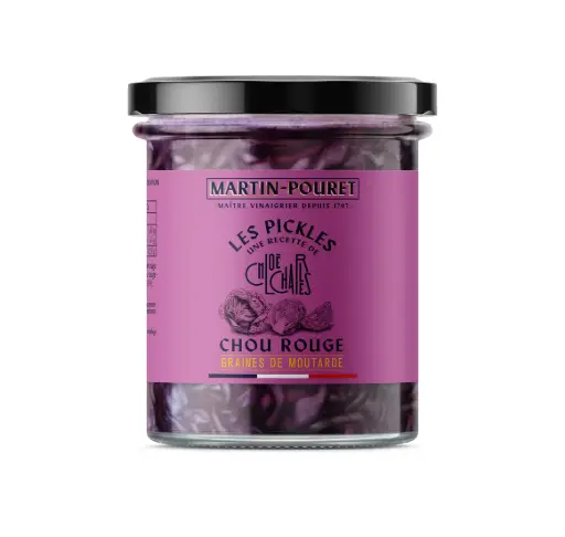 Pickles de Chou Rouge, graines de moutarde 60g - Martin Pouret