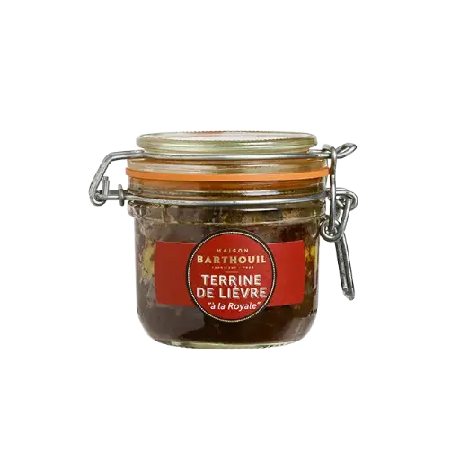 TERRINE DE LIÈVRE À LA ROYALE 190G  — Maison Barthouil, Peyrehorade, Landes