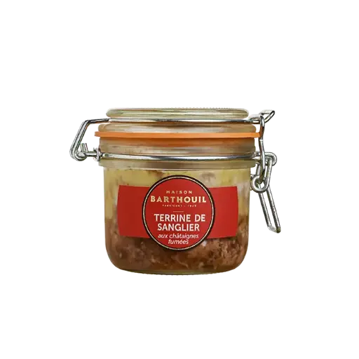 TERRINE DE SANGLIER AUX CHATAIGNES FUMÉES 190G  — Maison Barthouil, Peyrehorade, Landes
