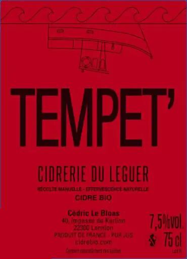 TEMPET, HOP INFUSED CIDER  — Cidrerie du Léguer, Lannion