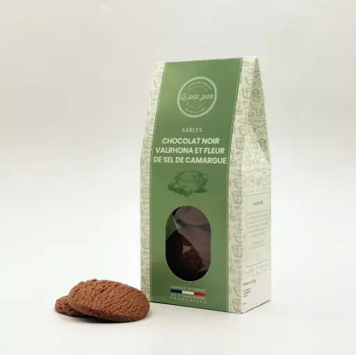 BISCUIT SABLES Chocolat noir et fleur de sel de Camargue — Le Petit Zeste, Lunel, Languedoc